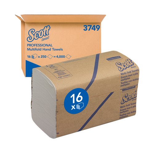 Scott Multi-fold Hand Towels White PK16 x 250