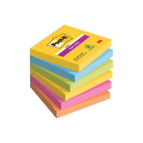 Post-it Super Sticky Notes 76x76mm Carnival PK6