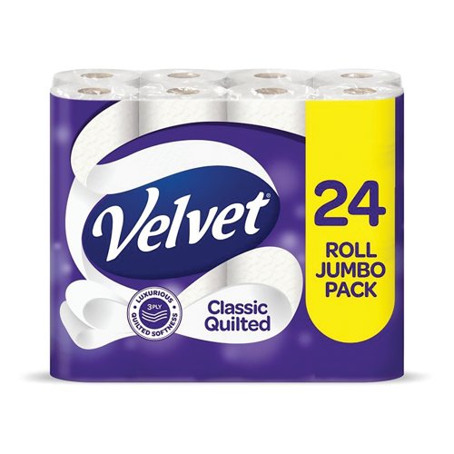 Velvet Classic Quilted Toilet Roll 3ply PK-24