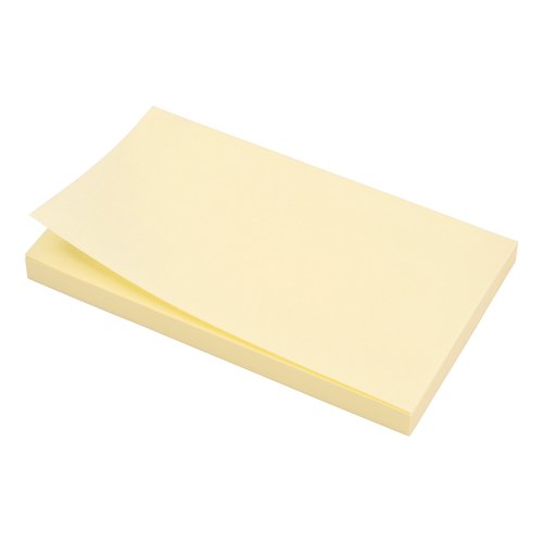 5 Star Extra Sticky Notes Repositionable 76x127mm Yellow PK12
