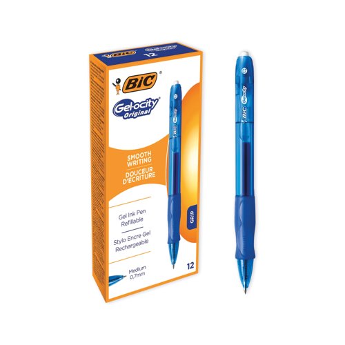 BIC Gel-ocity Original Retractable Gel Ink Pens Medium PK12