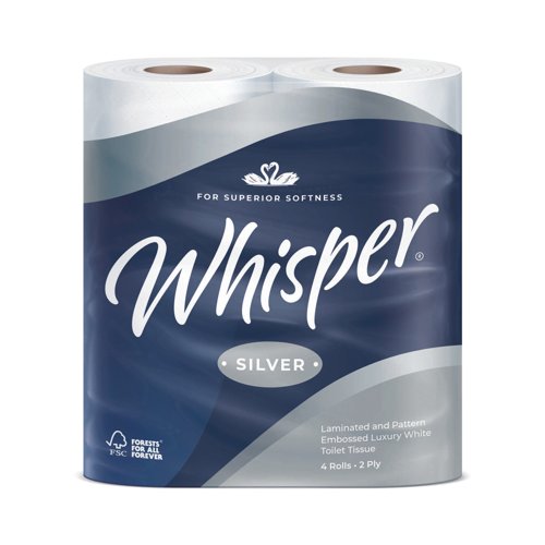 Whisper Silver Toilet Roll 2ply (210sheets) PK40
