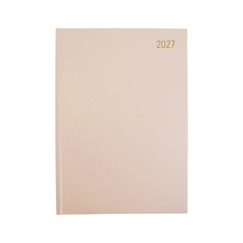5 Star A4 Day Per Page Soft Beige Diary 2027