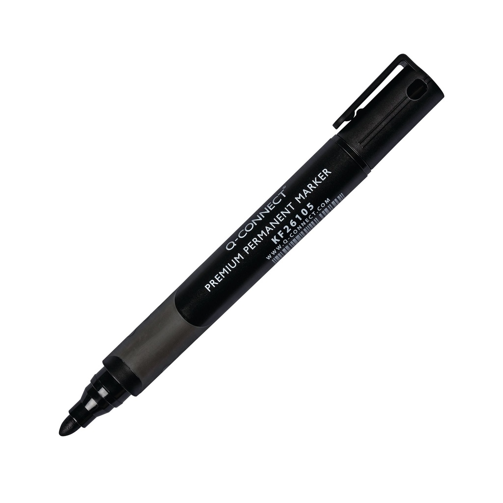 Q-Connect Premium Permanent Marker Pen Bullet Tip Black PK10