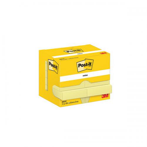 3M Canary Yellow Post it Notes PK12