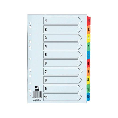 Q-Connect Multicolour Tabbed Extra Wide Index Dividers