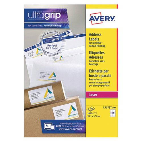 Avery Laser Address Labels - Ultra Grip L7173 10 per Sheet