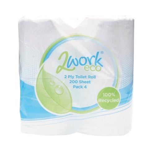 2Work Toilet Rolls Recycled 2ply PK36