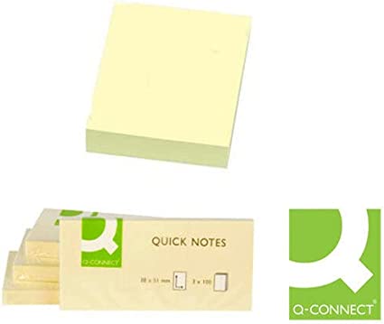 Q-Connect Recycled Quick Notes Yellow PK12