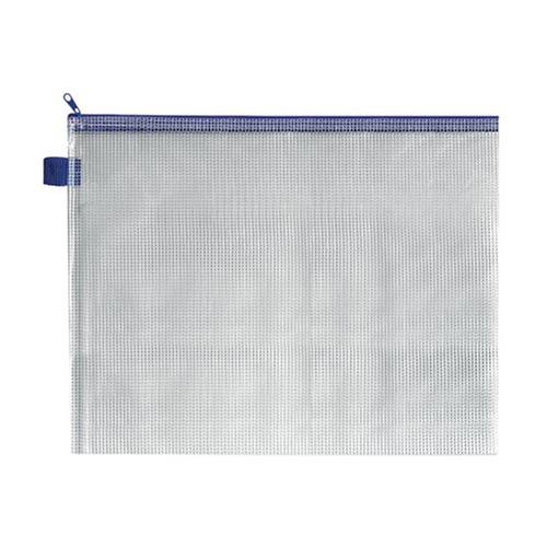 [STY34114] WB Mesh Zip Bag 360mm x 275mm Blue PK5