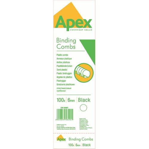 Fellowes Apex A4 Binding Combs Black PK100