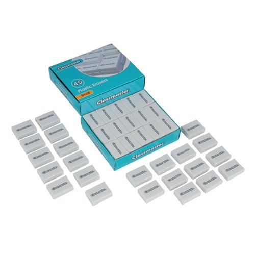 Classmaster Plastic Erasers White PK45 | Workline