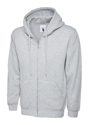 Uneek Full Zip Hoodie UC504 Heather Grey