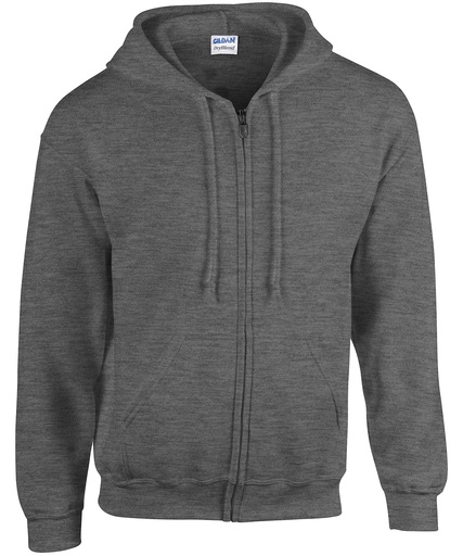 [GD058DHG] Gildan Heavy Blend Full Zip Hooded Sweatshirt GD058 Dark Heather Grey