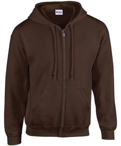 [GD058DB] Gildan Heavy Blend Full Zip Hooded Sweatshirt GD058 Dark Chocolate