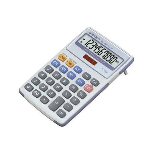 [SH02272] Sharp White and Grey 10-Digit Semi-Desktop Calculator EL334FB