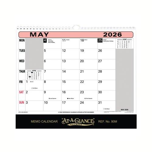 [AT90M] At-A-Glance Flip Over Wall Calendar 276mm x 300mm 2026