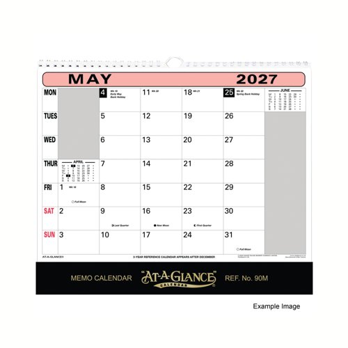 [AT90M] At-a-Glance Wall Calendar 2027 90M27 AT84152