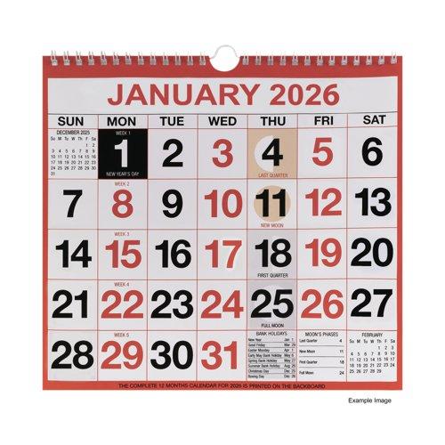 [KFYC22] Q-Connect Wirobound Wall Calendar 2026