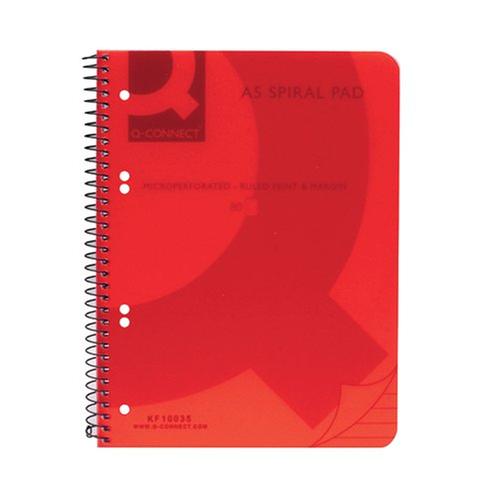 Q-Connect A5 Wirebind Notebooks Polypropylene160pgs PK5