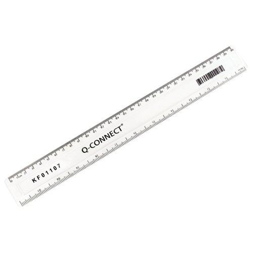 Q-Connect Acrylic Shatter Resistant Ruler Clear 30CM | Workline