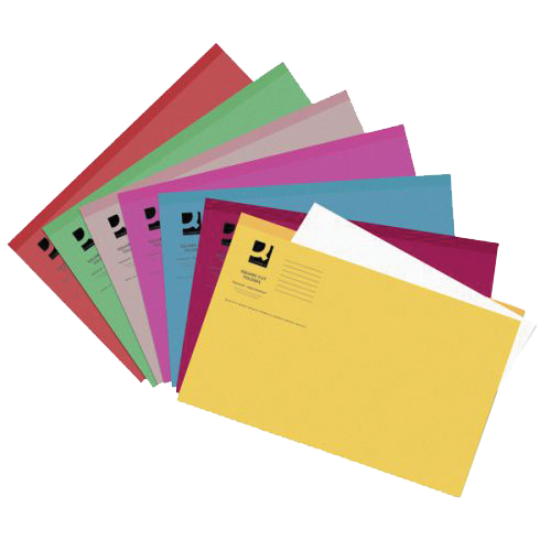 Q-Connect Square Cut Folder Lightweight 180gsm Foolscap PK100