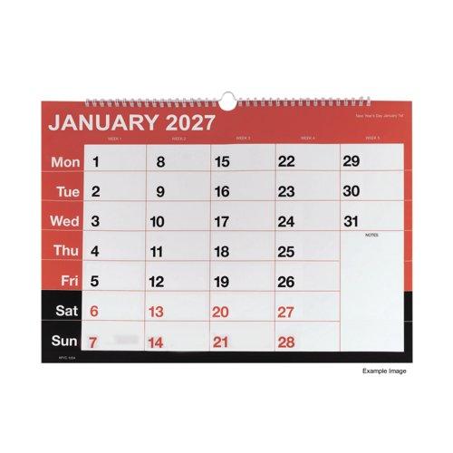 [KFYC23] Q-Connect A3 Wirobound Month to View Wall Calendar 2027