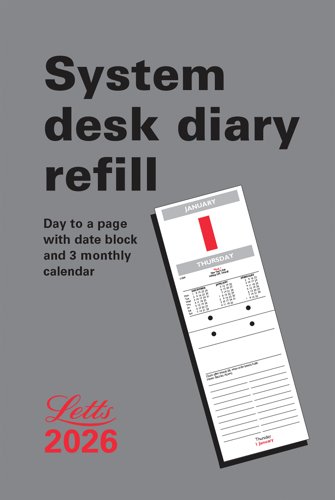 [LT60104] Letts System Desk Calendar Refill 2026