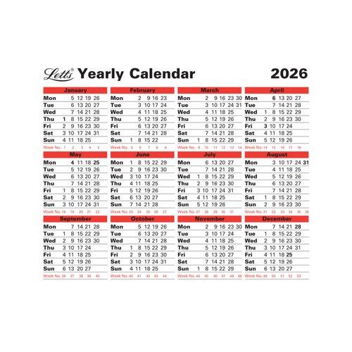 [LT60107] Letts Yearly Calendar 2026