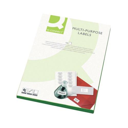 Q-Connect Multipurpose Labels White 100 A4 Sheets