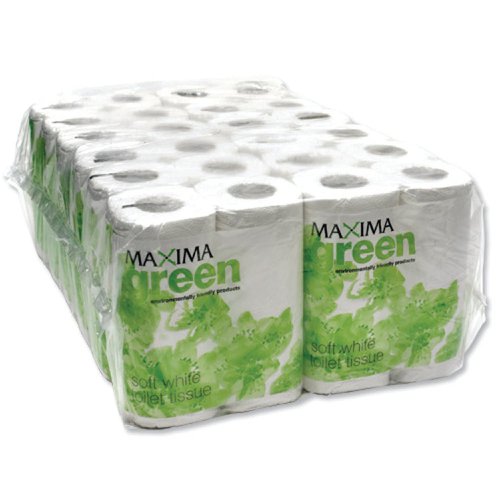 [CPD43427] Maxima Green 2ply White Toilet Rolls, 200sh PK48
