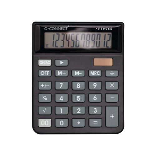 [KF19064] Q-Connect 12 Digit Business Table Top Medium Calculator Black