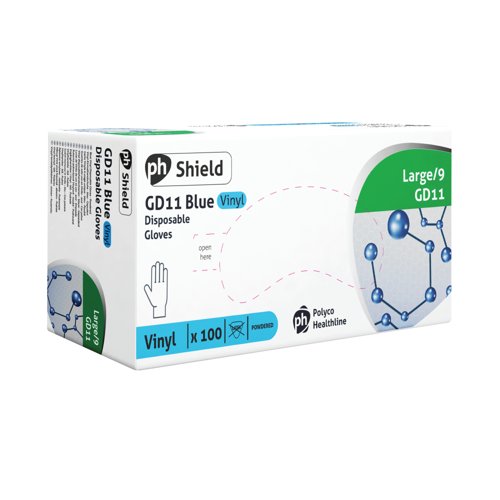[HEA00958] Shield Powder+Free Vinyl Gloves Latex Free Large PK100