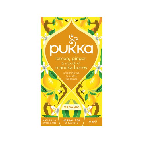 [PK11107] Pukka Organic Lemon Ginger Touch of Manuka Honey Tea Bags PK20