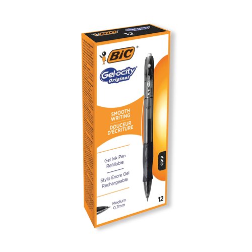 BIC Gel-ocity Original Retractable Gel Ink Pens Medium PK12