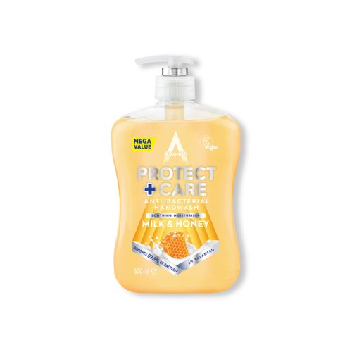 [AST21224] Astonish Protect and Care Antibacterial Handwash Milk & Honey 600ml PK12