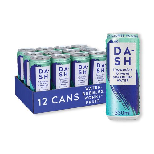 [DSH30002] Dash Water Sparkling Water Cucumber/Mint 330ml Cans PK12