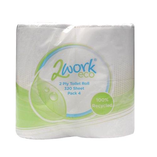 2Work Toilet Rolls Recycled 2ply PK36